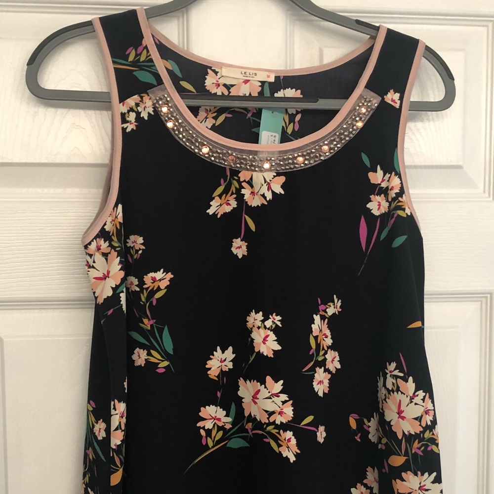 Le Lis Embellished navy blouse